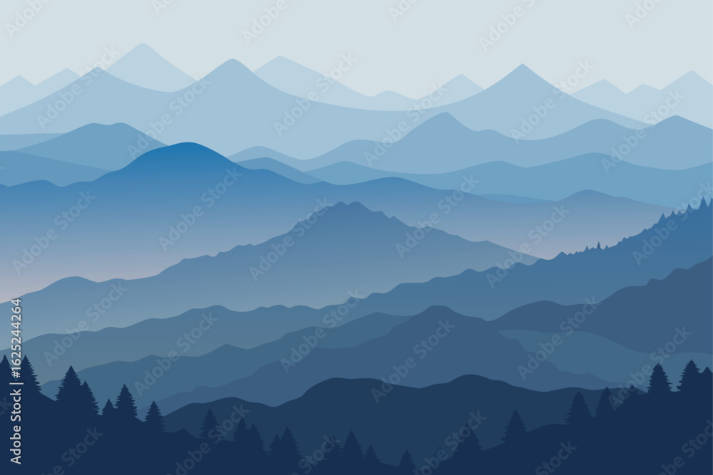 Naklejka premium mountain landscape in the morning