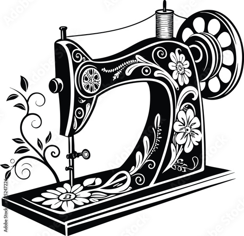 Sewing machine svg, seamstress png, sewing machine silhouette, eps vector file