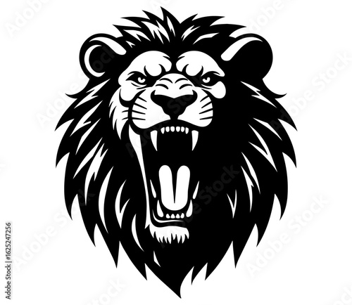 Roaring Lion Head Front Silhouette