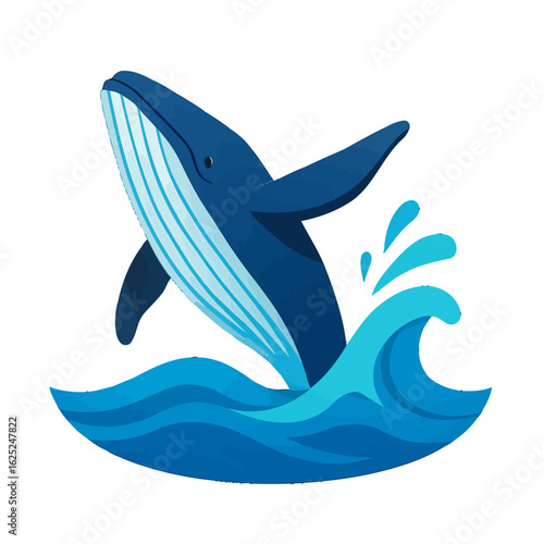 Majestic Whale Leaping from Ocean Waves Marine Life