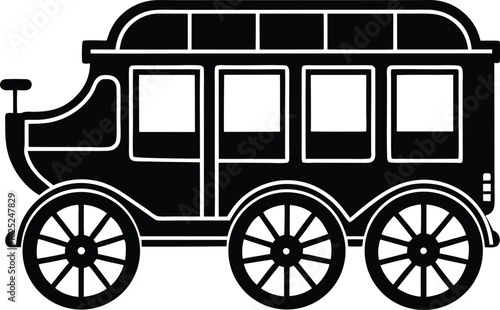 Vintage Stagecoach Silhouette, Perfect for Historical Projects.