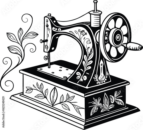 Sewing machine svg, seamstress png, sewing machine silhouette, eps vector file