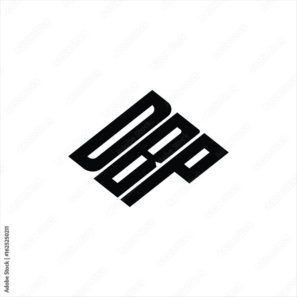 Modern abstract DBP logo design featuring geometric lines for innovative data analysis and digital transformation branding Modern abstract DBP logo design featuring geometric lines for innovative data analysis and digital transformation branding