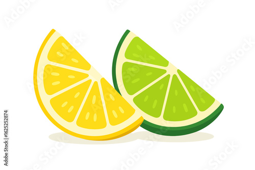 Vibrant Lemon and Lime Slices a Zesty and Refreshing Duo of Citrus Fruits