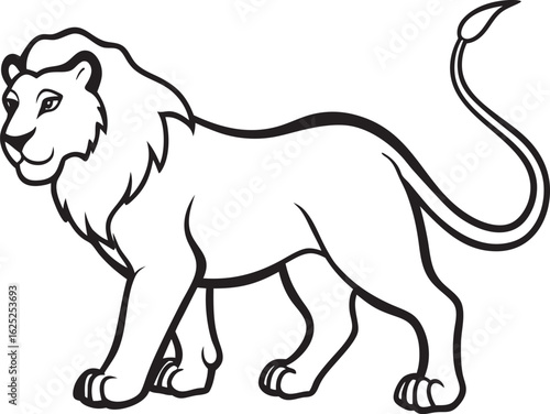 Lion Icon Vector Set – Bold Outline Jungle Animal, Mascot, Shield, Silhouette, Tattoo & Coloring Page Design	