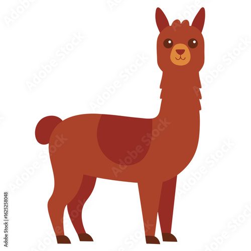 Elegant Design Alpaca Vector Style on White