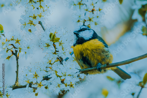blue tit on branch