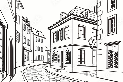 Wallpaper Mural Discover antique shops hidden in tiny lanes of Luxembourg, modern flat illustration style Torontodigital.ca