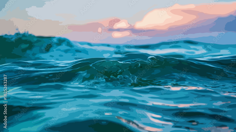 Fototapeta premium Wavy ocean