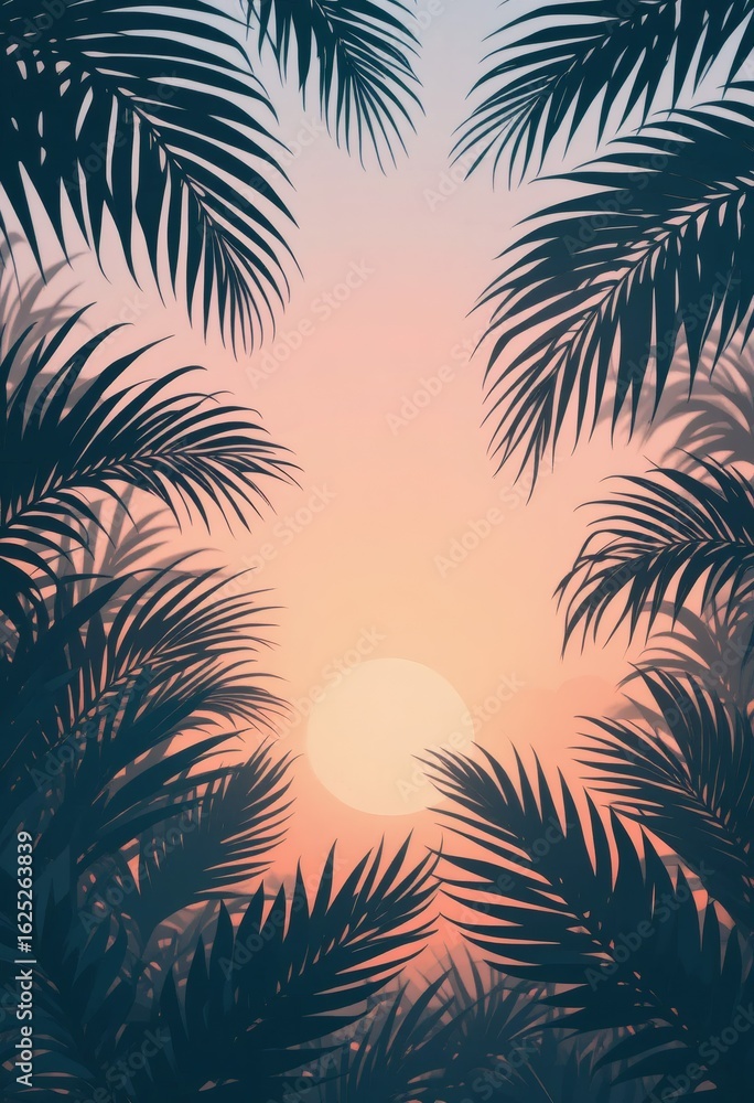 Obraz premium Palm Tree Silhouette Backround