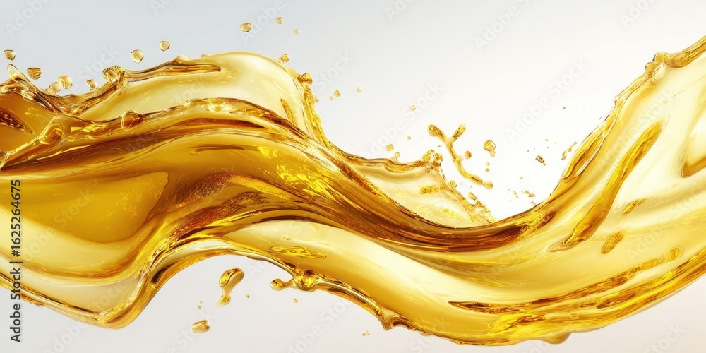 Fototapeta premium The captivating flow of golden liquid creating a mesmerizing splash effect.