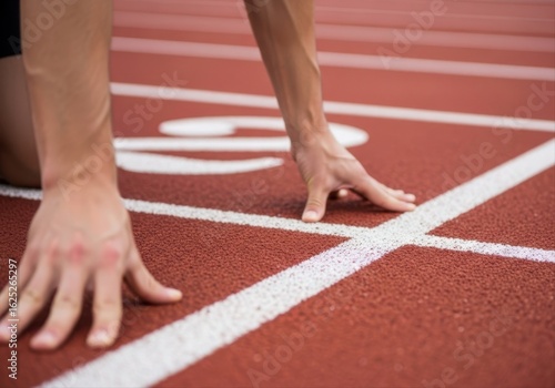 Athlete ready to sprint track