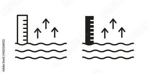 sea level icon vector design element logo template