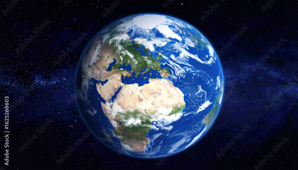 Obraz premium Planet Earth close-up against the backdrop of endless space