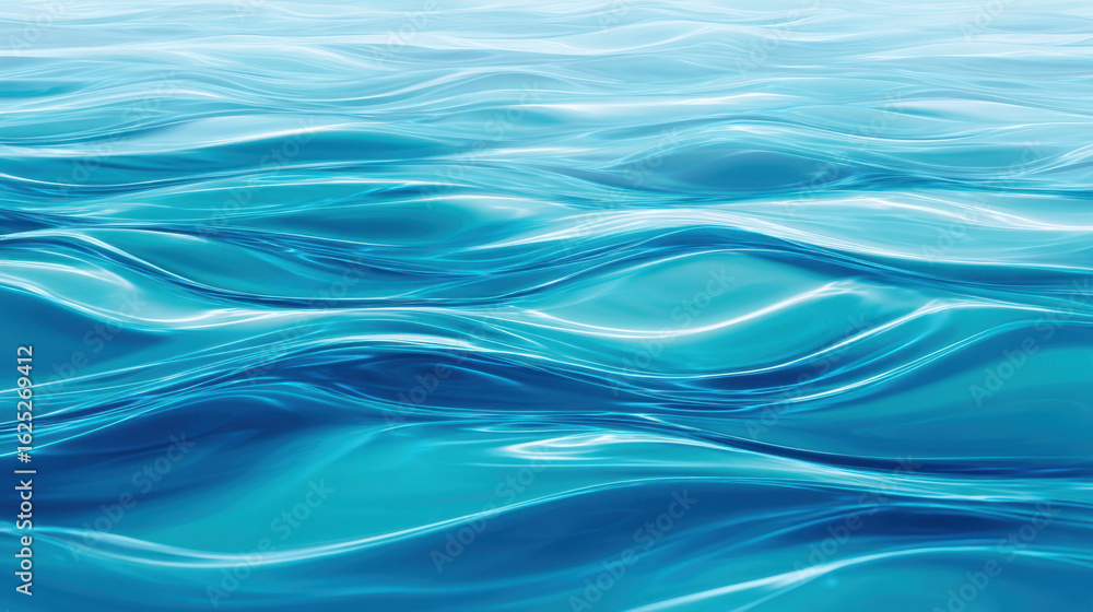 Abstract water surface with smooth rippling waves in shades of blue and turquoise creating calming and fluid background Abstract water surface with smooth rippling waves in shades of blue and turquoise creating calming and fluid background