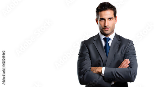 Confident Businessman: Corporate Executive Portrait on White Background