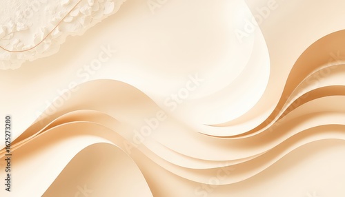Abstract light peach background featuring gentle paper waves and a rough textured element in the top left corner
