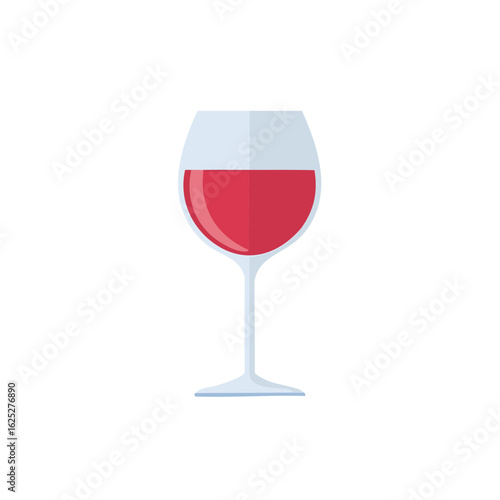Glass of Red Wine Icon Isolated on a Transparent Background 