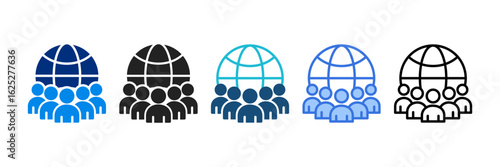 Society Icon Set Multiple Style Vector Illustration