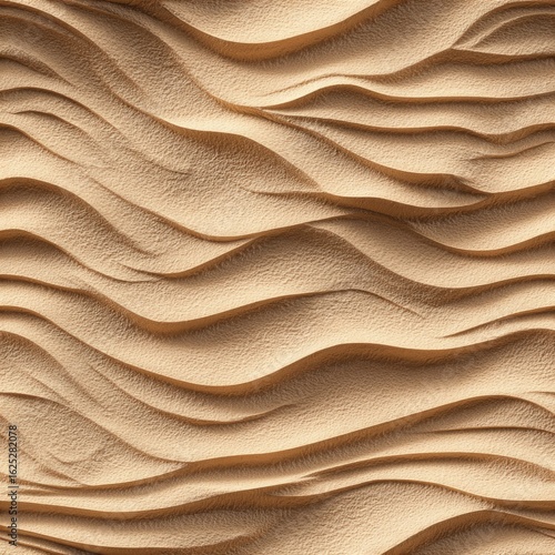 Procedural seamless texture of desert sand dunes with wind-blown ripples ultra-realistic