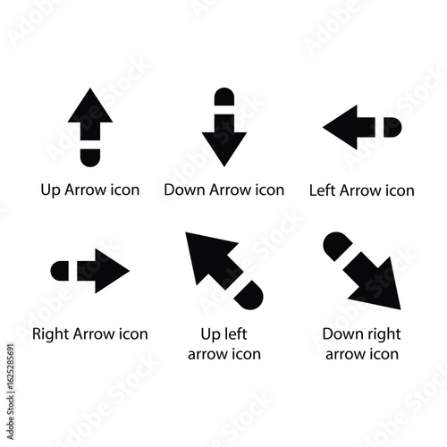 Up, Down, Left, Right, Up left, Down right, icon