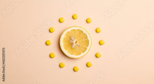 Lemon and Supplements Natural Immunity Boost Daily Vitamin C Health Wellness