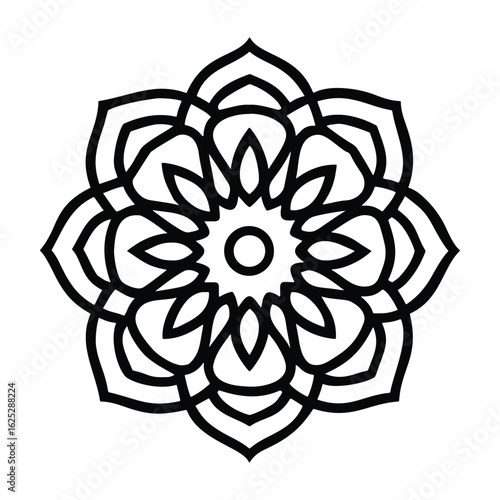 Simple geometric mandala flower design