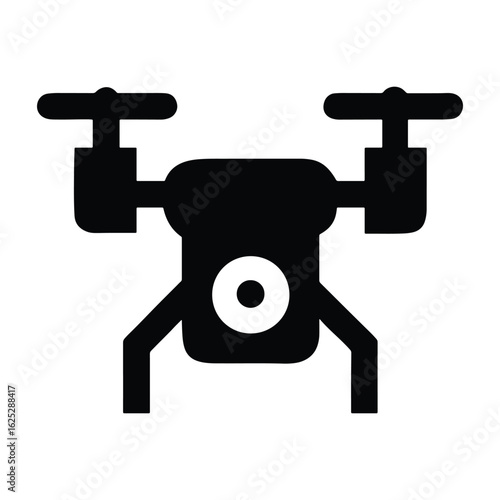 Quadcopter drone with camera vector icon