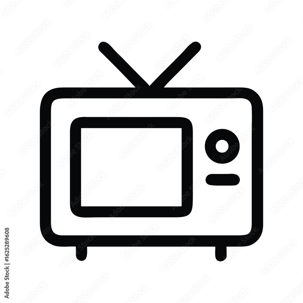 Retro television line art icon Retro television line art icon
