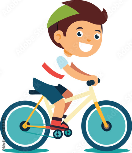 Boy riding a bicycle