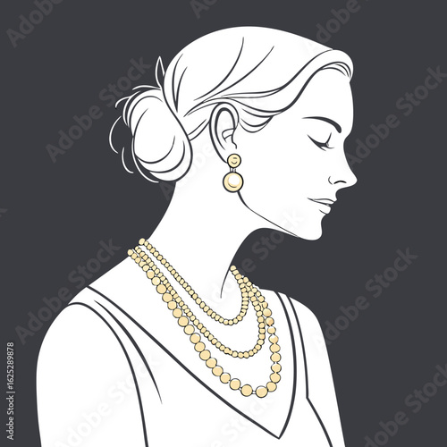 Elegant Woman Silhouette with Jewelry

