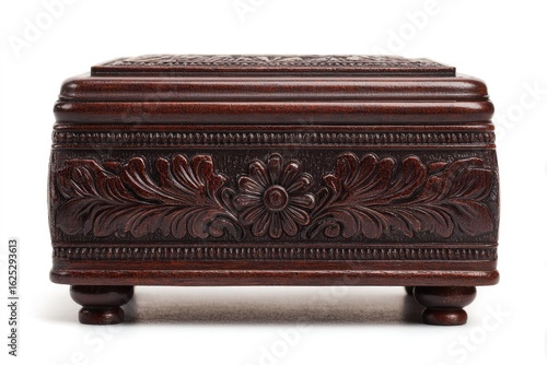 Ornate Brown Wooden Jewelry Box