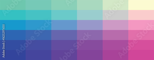 Set of color palette guide. Palette of color swatches for web. RGB color model vectors. Colorful trendy color palettes flat template.