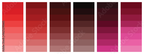 Set of colorful trendy color palettes flat template. Color palette guide. RGB color model vectors. Palette of color swatches for web