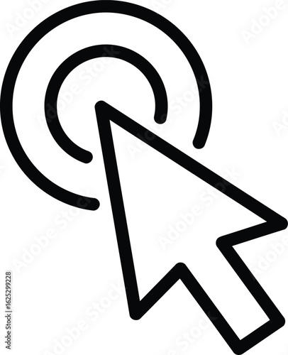 Mouse cursor click editable stroke outline icon isolated on white background flat vector illustration 