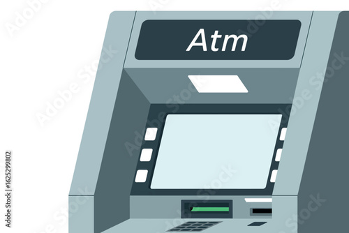 Modern atm machine for cash withdrawal and banking services