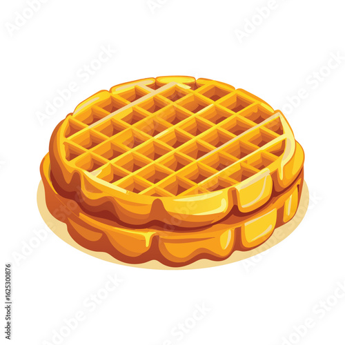 Golden waffles with dripping syrup sweet breakfast