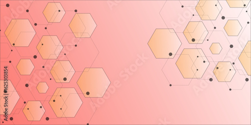 Abstract geometric shapes and hexagon pattern background for medicine, chemistry, science and technology concept design. Vector hexagons pattern for Medical, technology or science design.