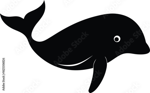 black whale silhouette on white background