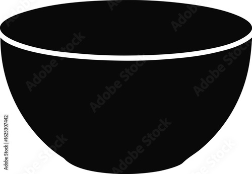 black bowl silhouette on white background