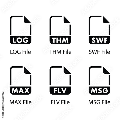 LOG, THM, SWF, MAX, FLV, MSG, File icon