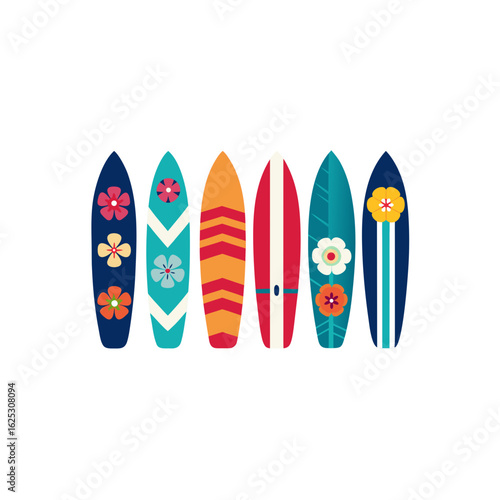 different surfboard set  