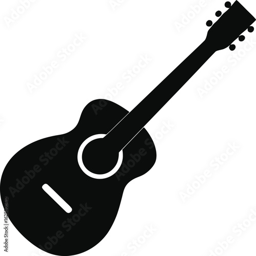 black guitar silhouette on white background