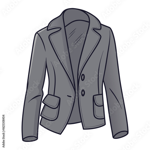 Gray blazer with lapels and pockets clothing fashion