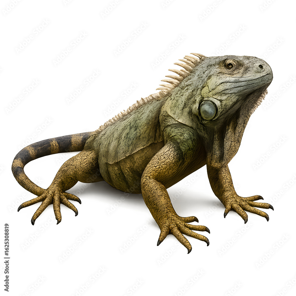 Obraz premium Detailed View of a Green Iguana in Profile