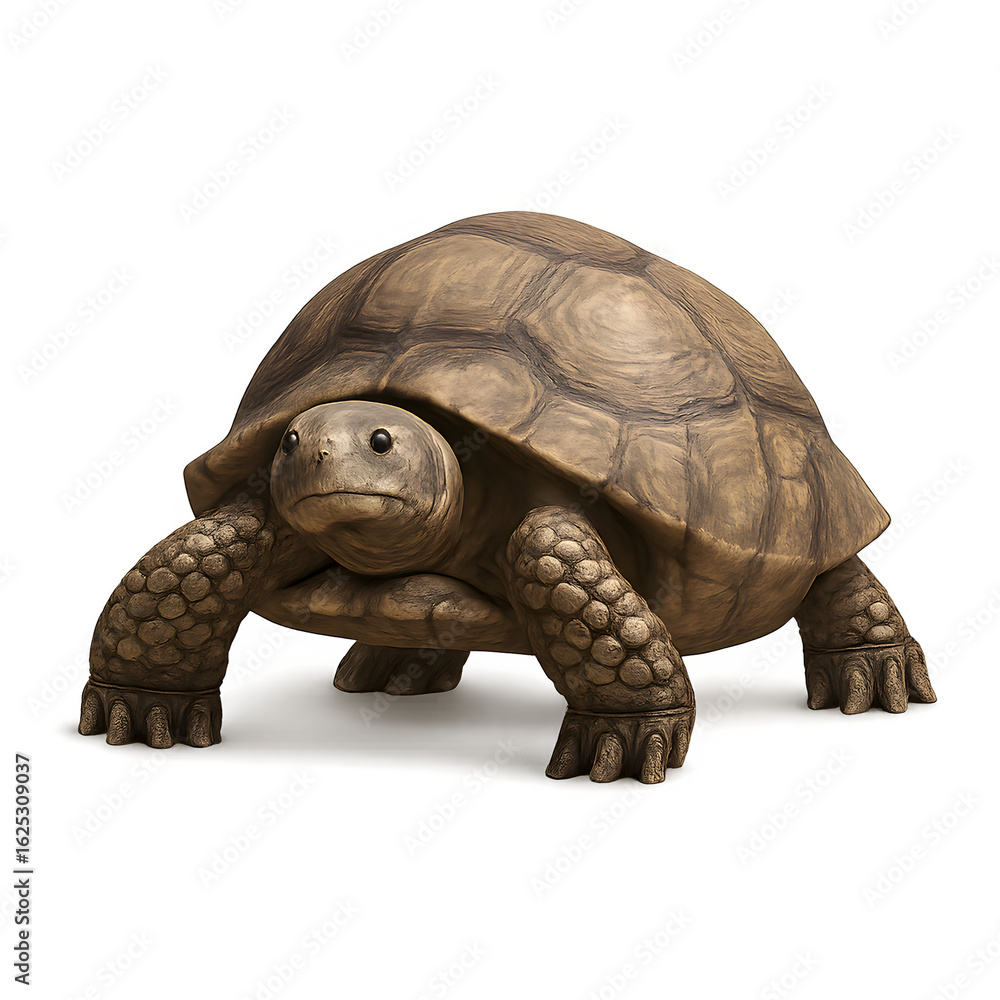Fototapeta premium Majestic tortoise with textured shell and sturdy legs, facing forward