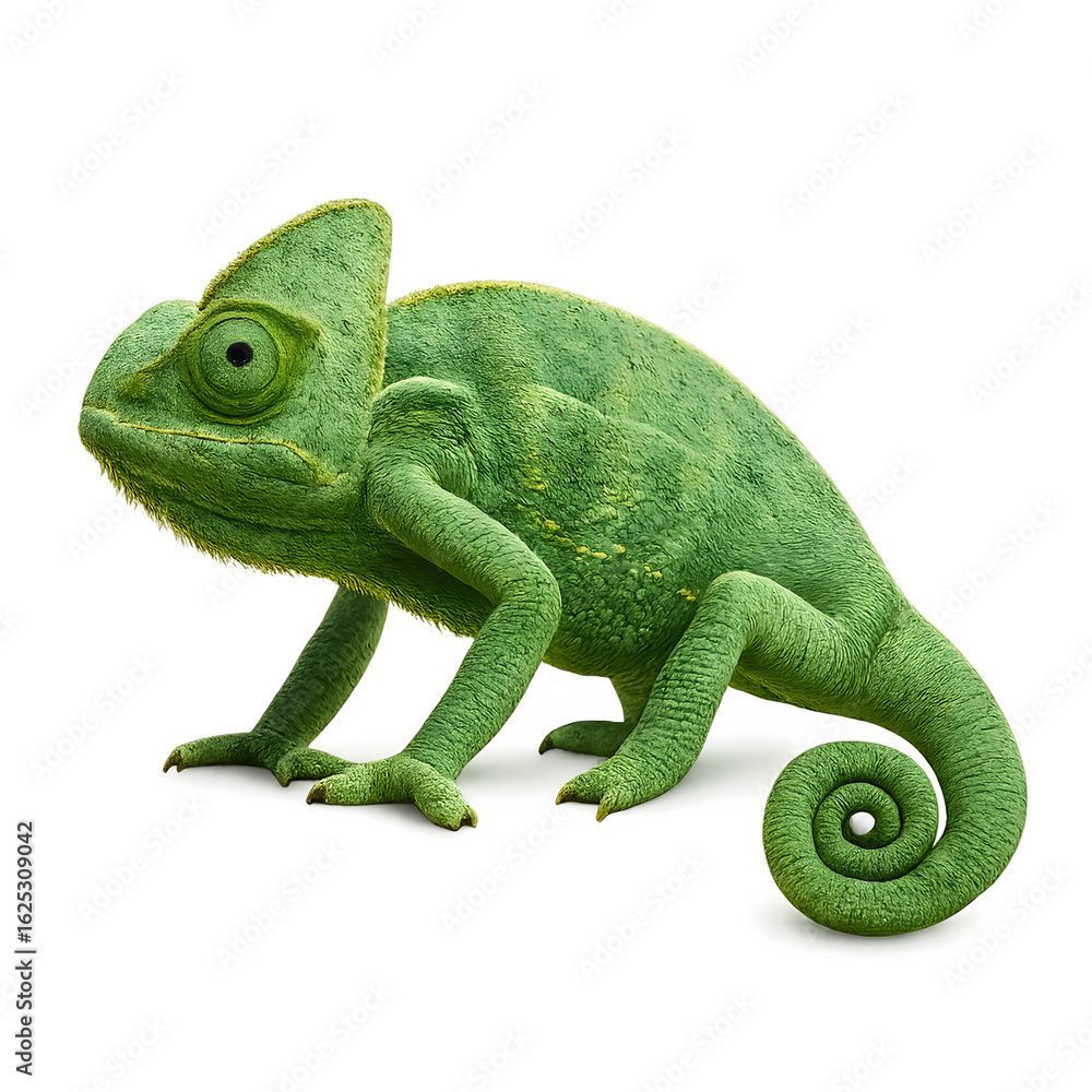 Obraz premium Detailed View of a Vibrant Green Chameleon