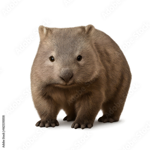 Adorable Wombat with Detailed Fur Texture in Studio Shot