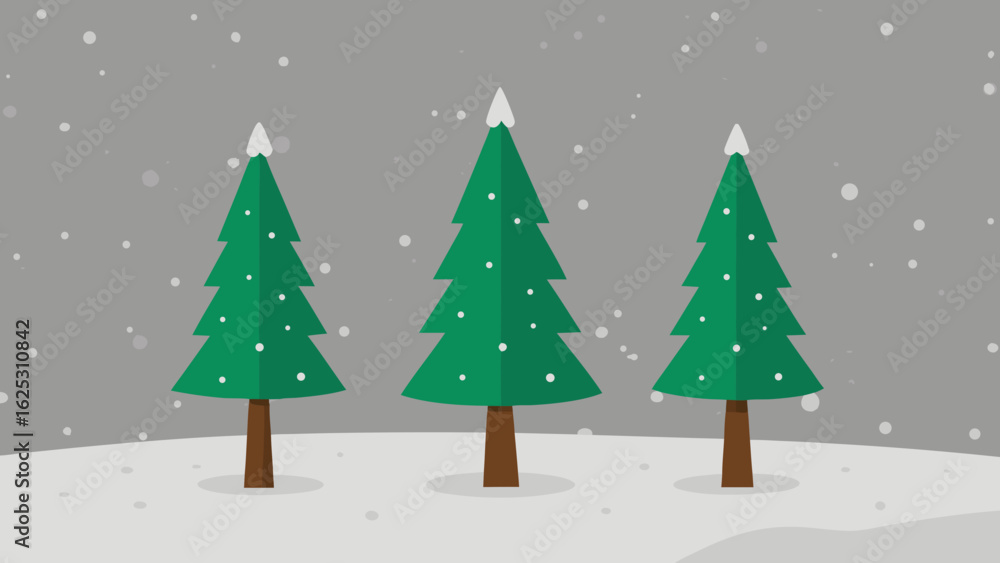 Fototapeta premium christmas tree with snow