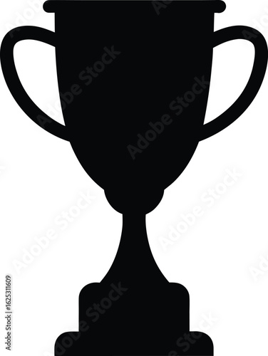 black trophy silhouette on white background
